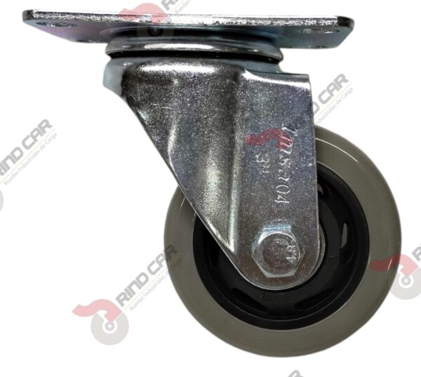 Rodaja Giratoria De 3" Polivinil (Gris) Imsa Cap.100kg - Image 3