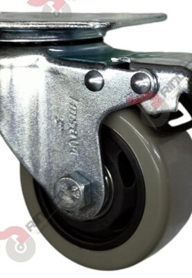 Rodaja C/FrenoTotal Giratoria De 3"  Polivil (Gris) Imsa Cap.100kg
