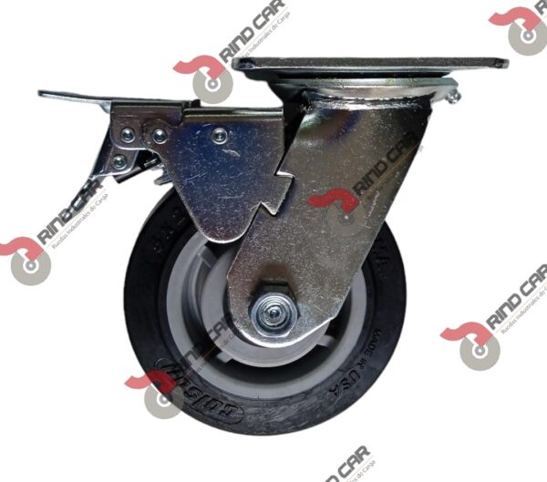 Rodaja Giratoria Con Freno Total De 5"X2" Rueda Performa Rubber Cap Carga 500 Lbs (copia) - Image 2