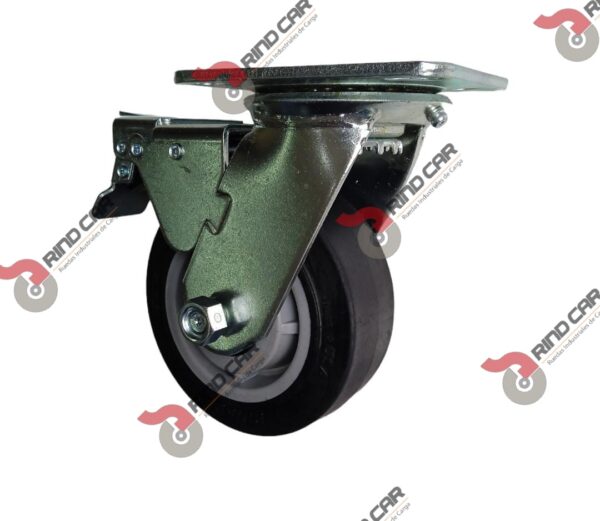 Rodaja Giratoria Con Freno Total De 5"X2" Rueda Performa Rubber Cap Carga 500 Lbs (copia)