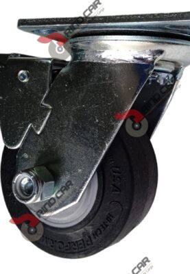 Rodaja Giratoria Con Freno Total De 4"X2" Rueda Performa Rubber Cap Carga 400 Lbs