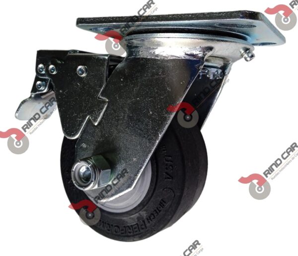 Rodaja Giratoria Con Freno Total De 4"X2" Rueda Performa Rubber Cap Carga 400 Lbs