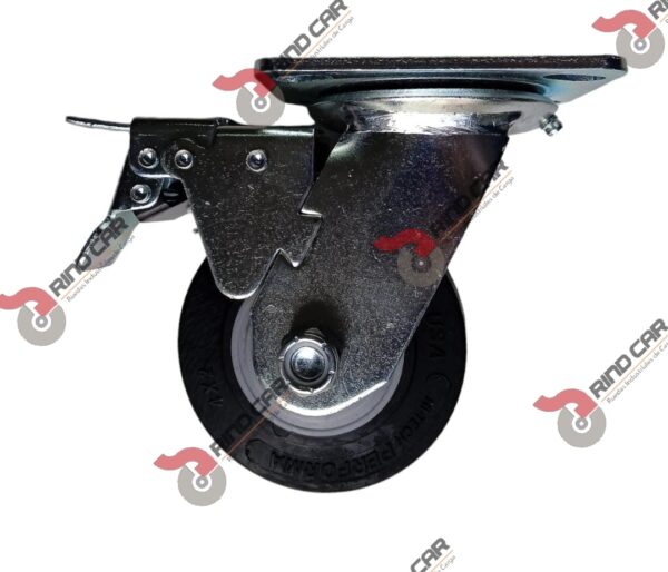 Rodaja Giratoria Con Freno Total De 4"X2" Rueda Performa Rubber Cap Carga 400 Lbs - Image 2