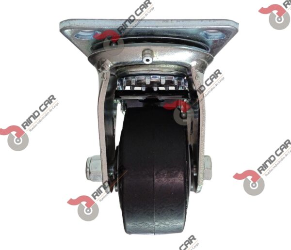 Rodaja Giratoria Con Freno Total De 4"X2" Rueda Performa Rubber Cap Carga 400 Lbs - Image 3