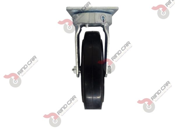 Rodaja Giratoria Alto Impacto 8"x2" fierro hule Vulcanizado cap. 500 Kg - Image 3