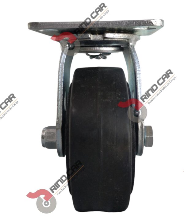 Rodaja Giratoria 5"x2" Fierro Hule Vulcanizado Cap.180Kg - Image 2
