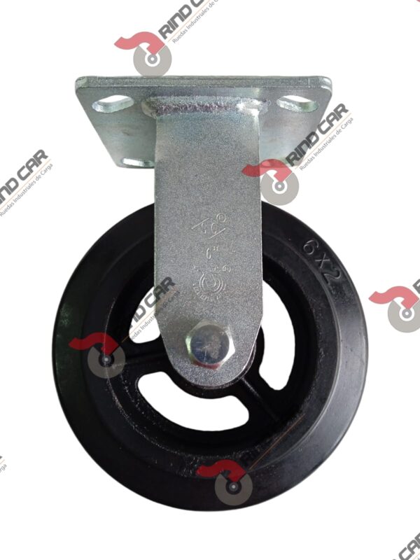 Rodaja Fija 6"x2" Fierro Hule Cap. 249 Kg - Image 2