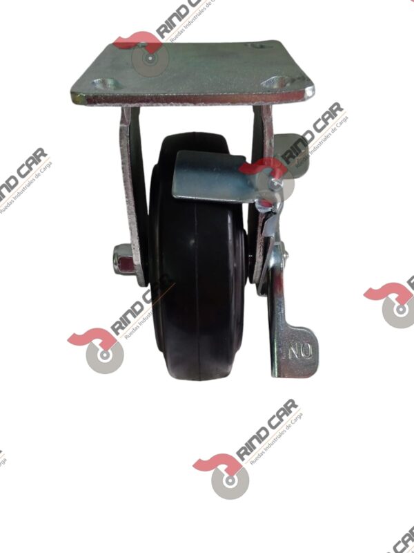 Rodaja Fija con Freno 6"x2" Fierro Hule Vulcanizado cap. 249Kg - Image 2