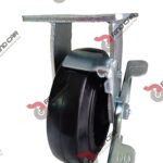 Rodaja Fija con Freno 6"x2" Fierro Hule Vulcanizado cap. 249Kg