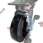 Rodaja Giratoria Alto Impacto con freno 6"x2" fierro hule cap. 320Kg