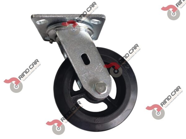 Rodaja Giratoria 6"x2" Fierro Hule Vulcanizado Cap.249 Kg - Image 3