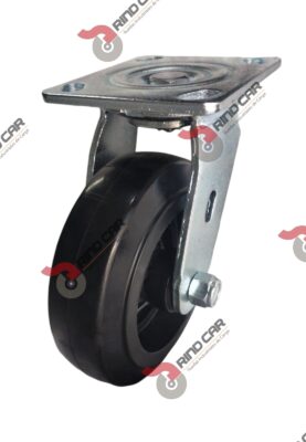 Rodaja Giratoria 6"x2" Fierro Hule Vulcanizado Cap.249 Kg