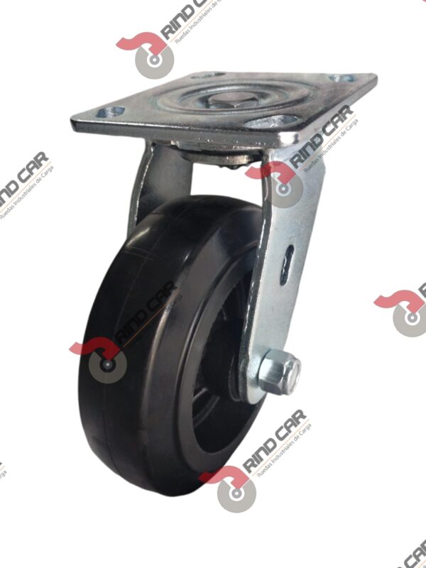Rodaja Giratoria 6"x2" Fierro Hule Vulcanizado Cap.249 Kg