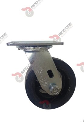 Rodaja Giratoria 5"x2" Fierro Hule Vulcanizado Cap.180Kg