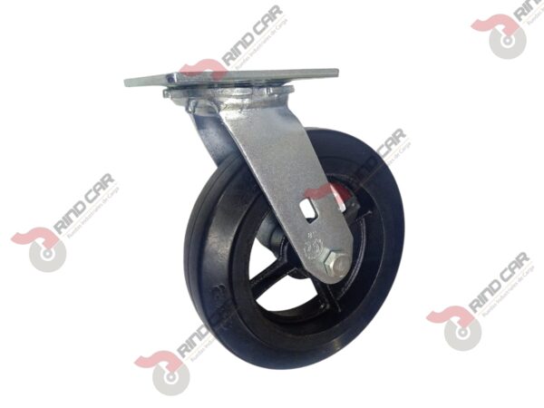 Rodaja Giratoria 8"x2"  Fierro Hule Vulcanizado Cap. 420 Kg