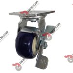 Rodaja Giratoria Con Freno 4"x2" de Poliuretano con centro de Polipropileno cap. 300kg