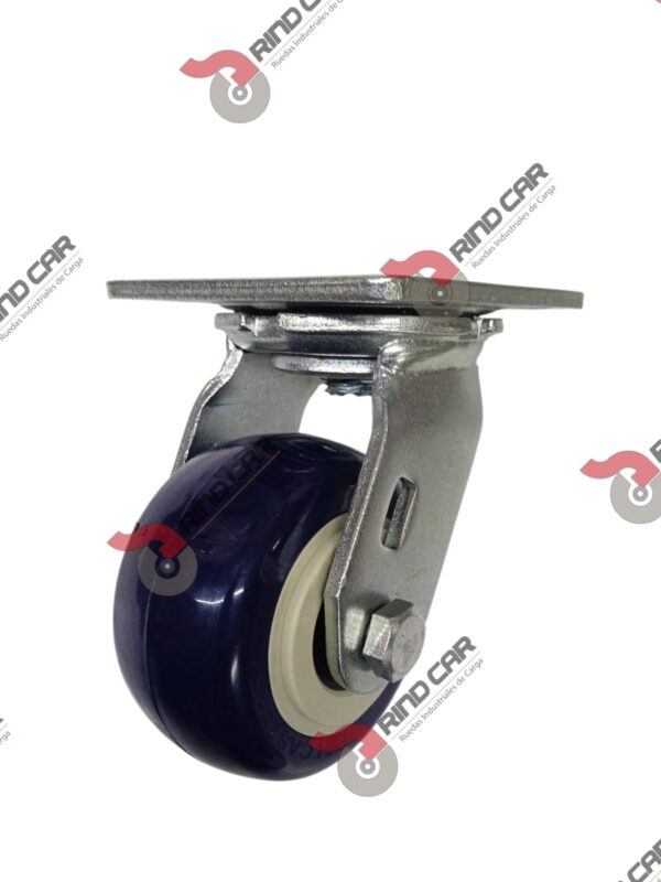 Rodaja Giratoria 4"x2" de Poliuretano con centro de Polipropileno cap. 300kg