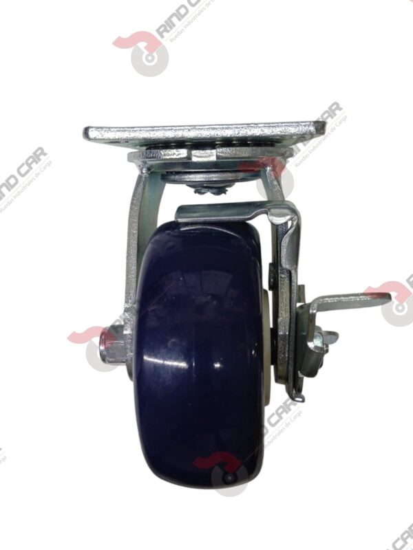 Rodaja Giratoria Con Freno 6"x2 de Poliuretano con centro de Polipropileno cap. 450kg - Image 3