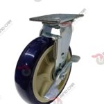 Rodaja Giratoria Con Freno 8"x2 de Poliuretano con centro de Polipropileno cap. 544 kg
