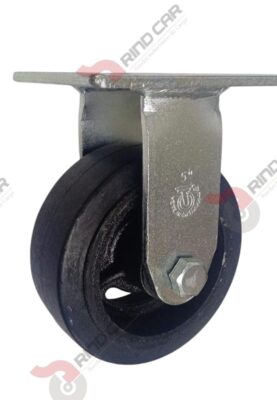 Rodaja Fija 5"x2" fierro hule Vulcanizado cap.180Kg