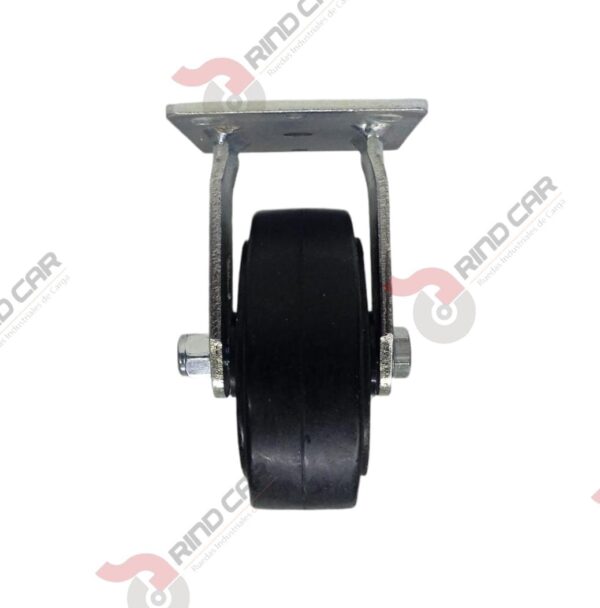 Rodaja Fija 5"x2" fierro hule Vulcanizado cap.180Kg - Image 2