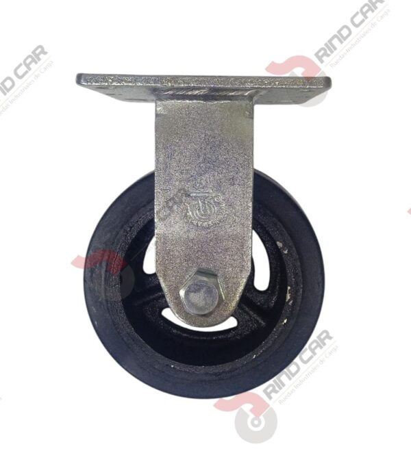 Rodaja Fija 5"x2" fierro hule Vulcanizado cap.180Kg - Image 3