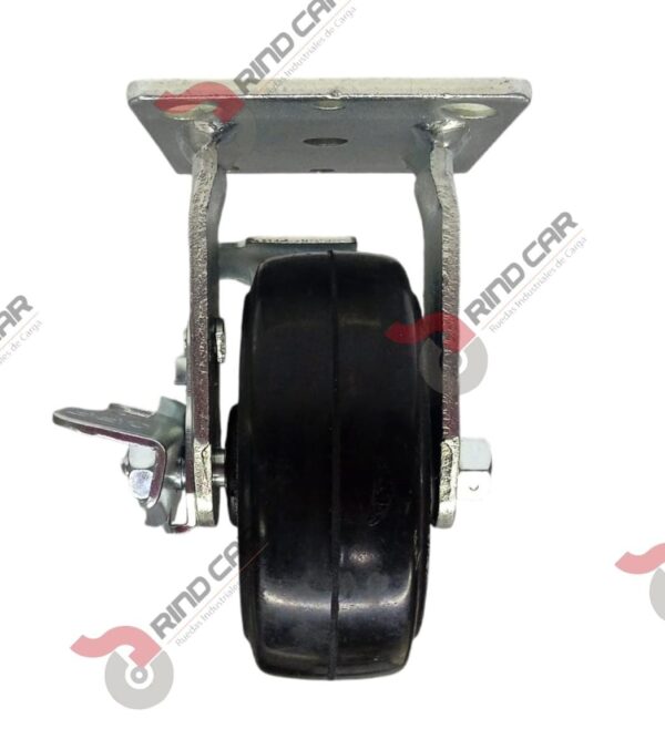 Rodaja Fija con Freno 5"x2" Fierro Hule Vulcanizado cap.180Kg - Image 2