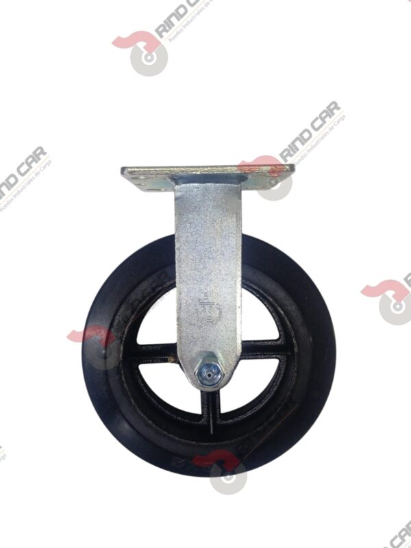 Rodaja Fija 8"x2" fierro hule Vulcanizado cap. 420 Kg - Image 3