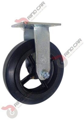 Rodaja Fija 8"x2" fierro hule Vulcanizado cap. 420 Kg