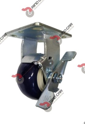Rodaja Fija Con Freno 4"x2" de Poliuretano con centro de Polipropileno cap. 300kg