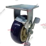 Rodaja Fija Con Freno 6"x2 de Poliuretano con centro de Polipropileno cap. 450kg