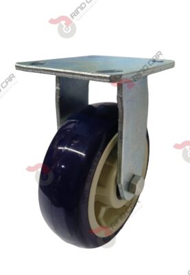 Rodaja Fija 6"x2 de Poliuretano con centro de Polipropileno cap. 450kg