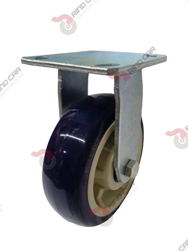 Rodaja Fija 6"x2 de Poliuretano con centro de Polipropileno cap. 450kg