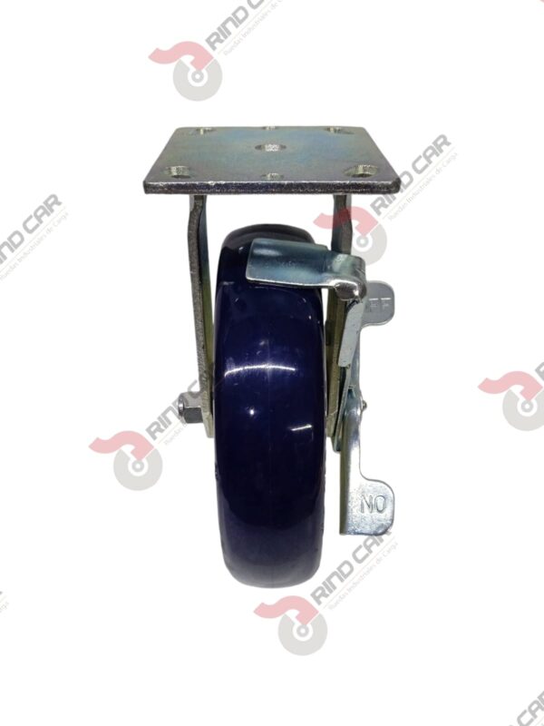Rodaja Fija Con Freno 8"x2 de Poliuretano con centro de Polipropileno cap. 544 kg - Image 3