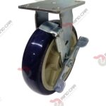 Rodaja Fija Con Freno 8"x2 de Poliuretano con centro de Polipropileno cap. 544 kg