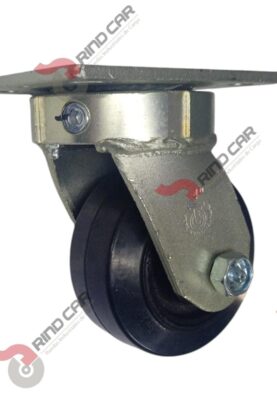 Rodaja Giratoria Alto impacto 4"x2" fierro hule Vulcanizado cap.280Kg