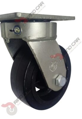 Rodaja Giratoria Alto Impacto 5"x2" fierro hule Vulcanizado cap. 280Kg