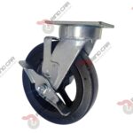 Rodaja Giratoria Alto Impacto con freno 8"x2" fierro hule Vulcanizado cap. 500Kg