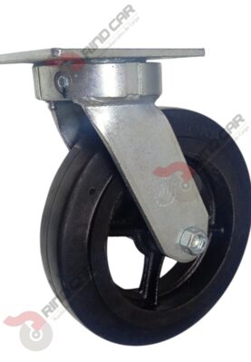 Rodaja Giratoria Alto Impacto 8"x2" fierro hule Vulcanizado cap. 500 Kg