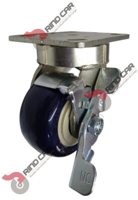 Rodaja Alto Impacto Con Freno 4"x2" de Poliuretano con centro de Polipropileno cap. 340kg