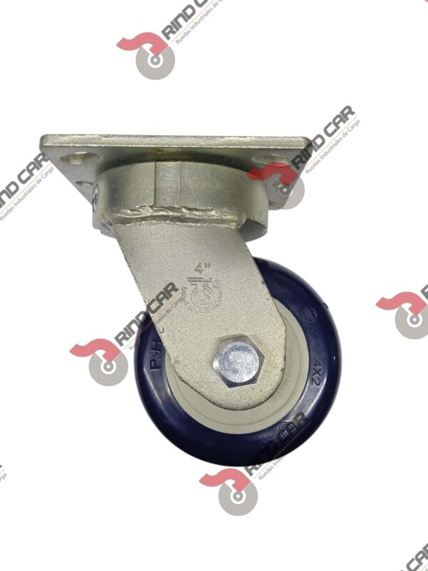 Rodaja Giratoria Alto Impacto 4"x2" de Poliuretano con centro de Polipropileno cap. 340kg - Image 2