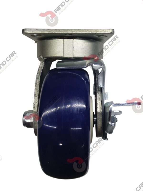Rodaja Alto Impacto Con Freno 5"x2 de Poliuretano con centro de Polipropileno cap. 400kg - Image 3