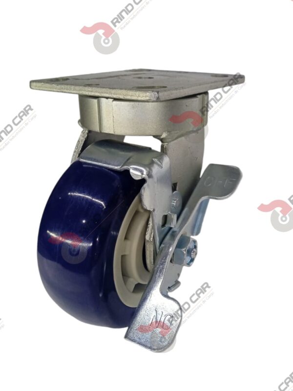 Rodaja Alto Impacto Con Freno 5"x2 de Poliuretano con centro de Polipropileno cap. 400kg