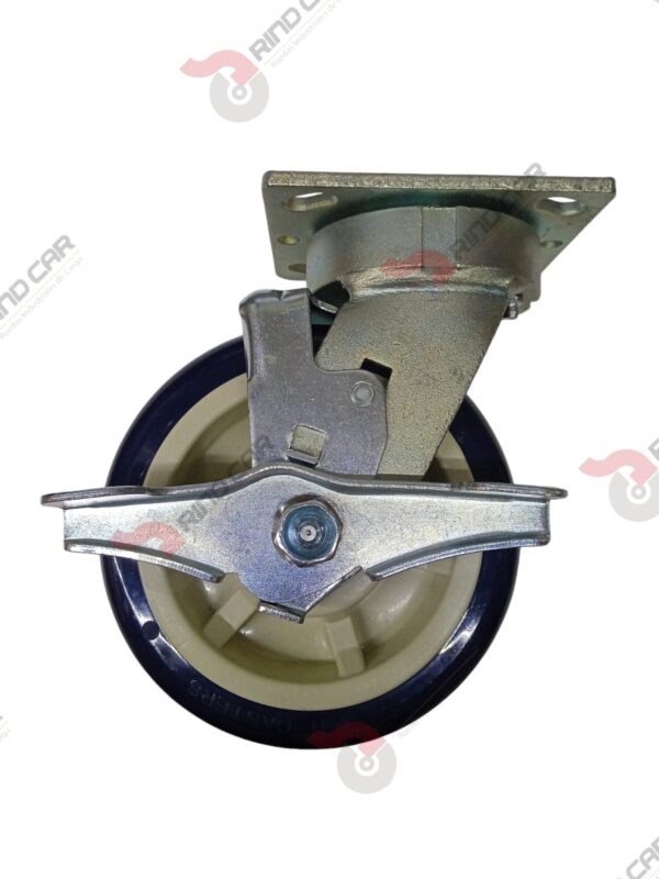 Rodaja Alto Impacto Con Freno 6"x2 de Poliuretano con centro de Polipropileno cap. 490kg - Image 2