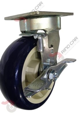 Rodaja Alto Impacto Con Freno 6"x2 de Poliuretano con centro de Polipropileno cap. 490kg