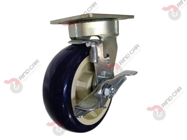 Rodaja Alto Impacto Con Freno 6"x2 de Poliuretano con centro de Polipropileno cap. 490kg