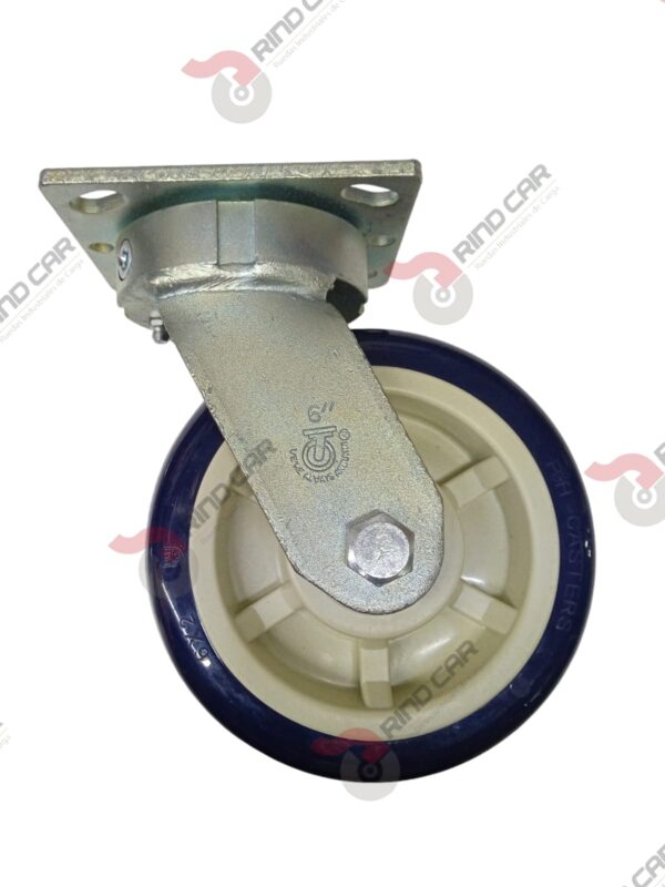 Rodaja Alto Impacto 6"x2 de Poliuretano con centro de Polipropileno cap. 490kg - Image 2