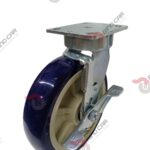 Rodaja Alto Impacto Con Freno 8"x2 de Poliuretano con centro de Polipropileno cap. 580 kg