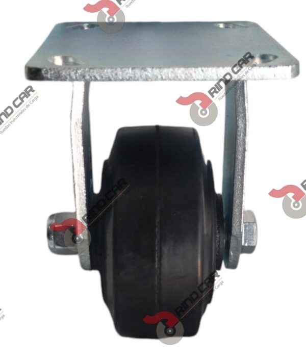 Rodaja Fija 4"x2" fierro hule Vulcanizado cap.180Kg - Image 2