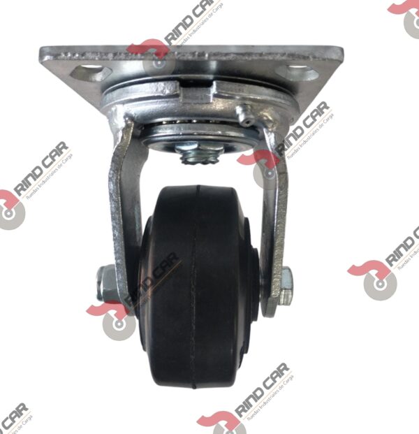 Rodaja Giratoria 4"x2"  Fierro Hule Vulcanizado Cap. 180Kg - Image 2